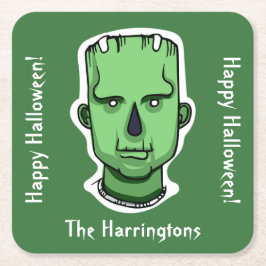 Benutzerdefinierter Text und Farbe 3/4 Halloween-K Rechteckiger Pappuntersetzer