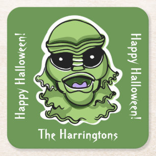 Benutzerdefinierter Text und Farbe 4/4 Halloween-K Rechteckiger Pappuntersetzer