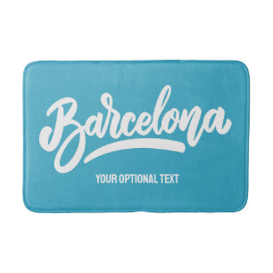 Benutzerdefinierter Text und Farbe Barcelona Badematte
