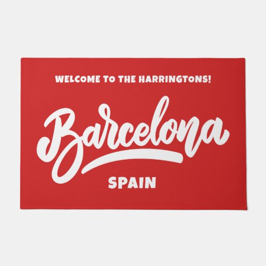 Benutzerdefinierter Text und Farbe Barcelona Fußmatte (Vorderseite)