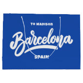 Benutzerdefinierter Text und Farbe Barcelona Große Geschenktüte (Rückseite)
