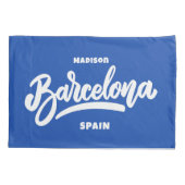 Benutzerdefinierter Text und Farbe Barcelona Kissenbezug (Rückseite)