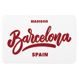 Benutzerdefinierter Text und Farbe Barcelona Magnet