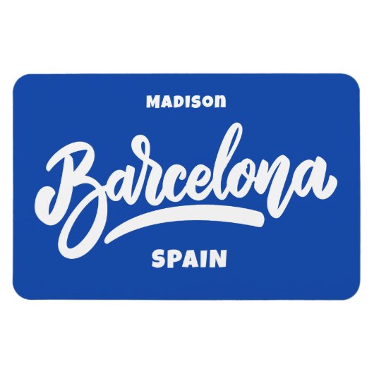 Benutzerdefinierter Text und Farbe Barcelona Magnet (Horizontal)