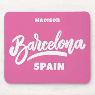 Benutzerdefinierter Text und Farbe Barcelona Mousepad