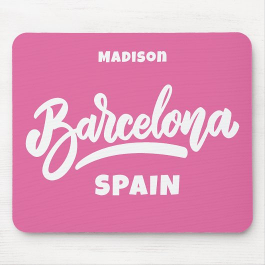 Benutzerdefinierter Text und Farbe Barcelona Mousepad (Vorne)
