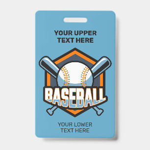 Benutzerdefinierter Text und Farbe Baseball Ausweis