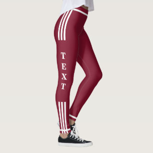 Benutzerdefinierter Text und Farbe des roten Seite Leggings