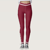 Benutzerdefinierter Text und Farbe des roten Seite Leggings (Vorderseite)