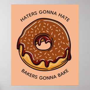 Benutzerdefinierter Text und Farbe Donut-Poster Poster