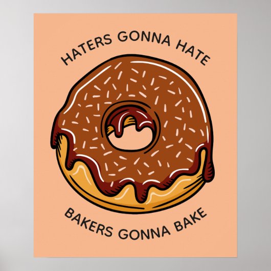Benutzerdefinierter Text und Farbe Donut-Poster Poster (Vorne)