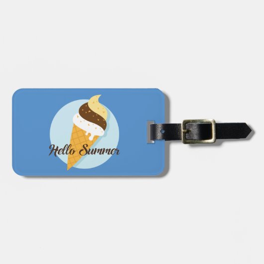 Benutzerdefinierter Text und Farbe Eiscreme Hallo Gepäckanhänger (Vorderseite horizontal)