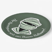 Benutzerdefinierter Text und Farbe Halloween Kreat Pappteller (Schrägansicht)