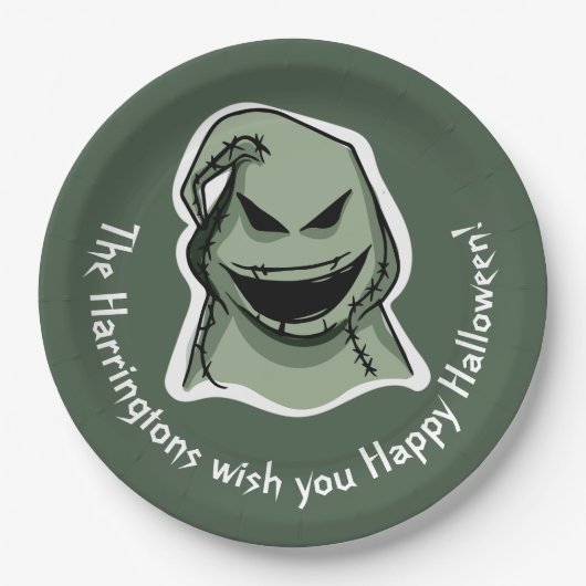 Benutzerdefinierter Text und Farbe Halloween Kreat Pappteller (Vorderseite)