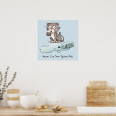 Benutzerdefinierter Text und Farbe Katzenposter Poster (Küche)