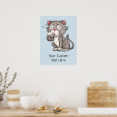 Benutzerdefinierter Text und Farbe Katzenposter Poster (Küche)