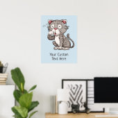 Benutzerdefinierter Text und Farbe Katzenposter Poster (Heimbüro)