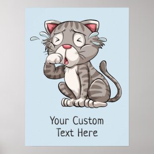 Benutzerdefinierter Text und Farbe Katzenposter Poster