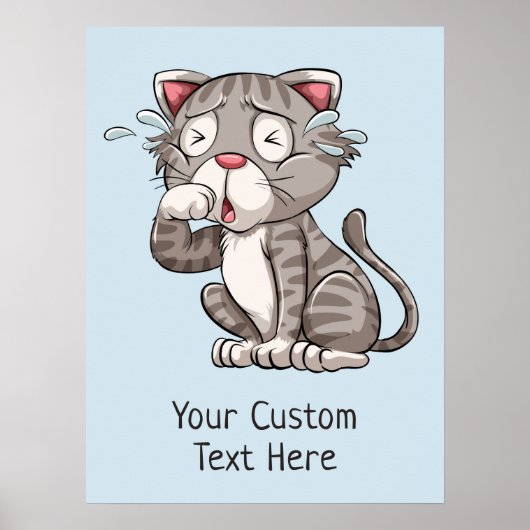 Benutzerdefinierter Text und Farbe Katzenposter Poster (Vorne)