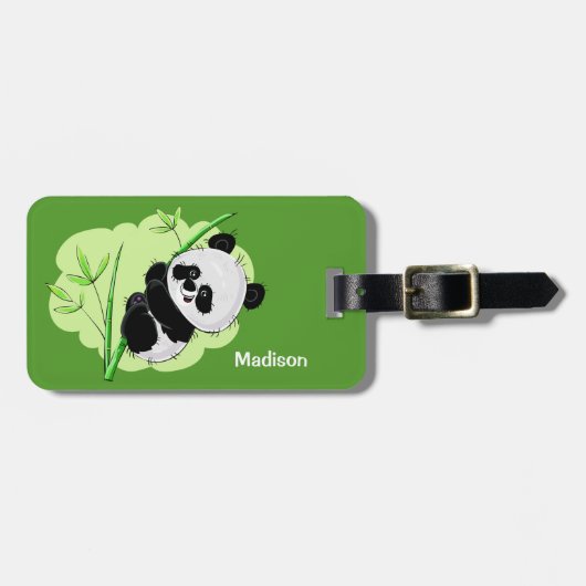 Benutzerdefinierter Text und Farbe Panda Gepäckanh Gepäckanhänger (Vorderseite horizontal)