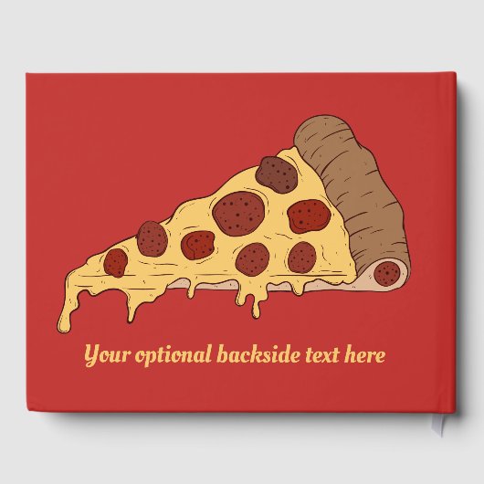 Benutzerdefinierter Text und Farbe PIZZA Gästebuch (Rückseite)