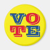 Benutzerdefinierter Text und Farben Blau-Rot-Gelb Magnet (Vorne)