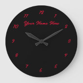 Benutzerdefinierter Text und Farben mit schwarzer  Große Wanduhr (Vorderseite)