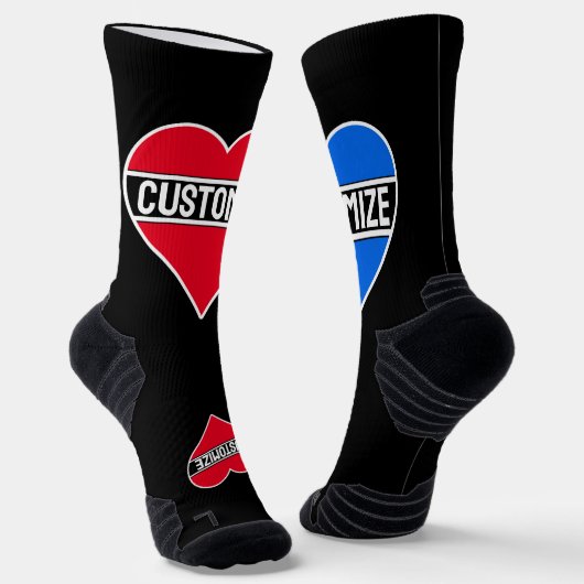 Benutzerdefinierter Text und Farben Spaß Personali Socken (Gewinkelt)