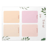 Benutzerdefinierter Text und Farbkommentar für den Notizblock (Vorderseite)