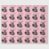 Benutzerdefinierter Text- und Farbrosa Flamingo Geschenkpapier (Flach)
