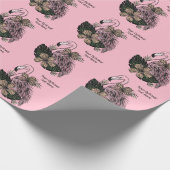 Benutzerdefinierter Text- und Farbrosa Flamingo Geschenkpapier (Ecke)