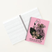 Benutzerdefinierter Text- und Farbrosa Flamingo Notizblock (Innenseite)