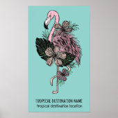 Benutzerdefinierter Text- und Farbrosa Flamingo Poster (Vorne)