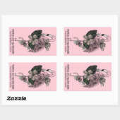 Benutzerdefinierter Text- und Farbrosa Flamingo Rechteckiger Aufkleber (Blatt)