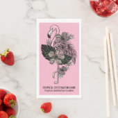 Benutzerdefinierter Text- und Farbrosa Flamingo Serviette (Beispiel)