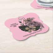 Benutzerdefinierter Text- und Farbrosa Flamingo Untersetzer (angewinkelt)
