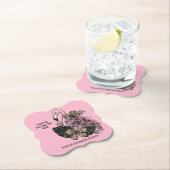 Benutzerdefinierter Text- und Farbrosa Flamingo Untersetzer (Vor Ort)