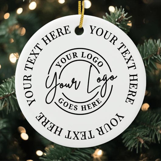 Benutzerdefinierter Text und Firmenlogo Keramik Ornament