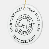 Benutzerdefinierter Text und Firmenlogo Keramik Ornament (Links)