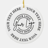 Benutzerdefinierter Text und Firmenlogo Keramik Ornament (Hinten)