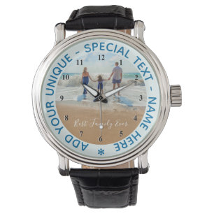 Benutzerdefinierter Text und Foto Beste Produktfam Armbanduhr