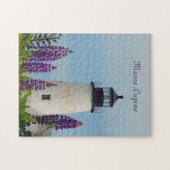 Benutzerdefinierter Text und Foto Pemaquid Leuchtt Puzzle (Horizontal)