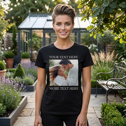 Benutzerdefinierter Text und Foto T-Shirt