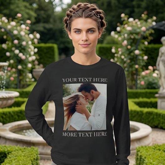 Benutzerdefinierter Text und Foto T-Shirt