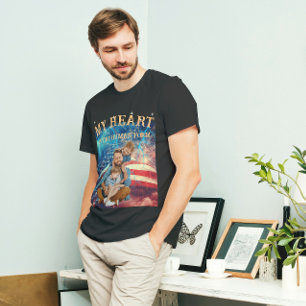 Benutzerdefinierter Text und Gesichtsfoto im Vinta T-Shirt