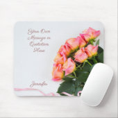 Benutzerdefinierter Text und Name Rosen-Mauspad Mousepad (Mit Mouse)