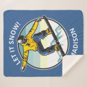 Benutzerdefinierter Text und Name SNOWBOARD Sherpadecke (Vorderseite (Horizontal))