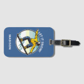 Benutzerdefinierter Text und Name SNOWBOARDER Gepäckanhänger (Vorderseite (Horizontal))