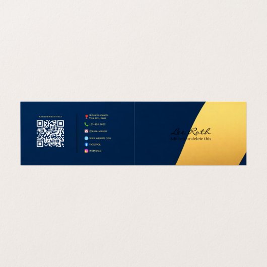 Benutzerdefinierter Text und QR-Code | Kontakt | G Visitenkarten (Außenseite Aufgefaltet)