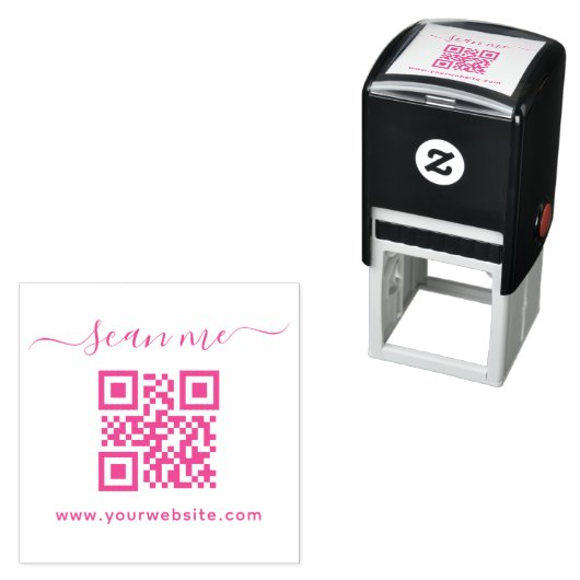 Benutzerdefinierter Text und QR-Code Permastempel (Beispiel)